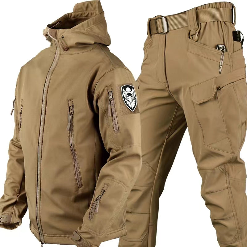 Men's suit with fleece windproof, warm and wear-resistant new style