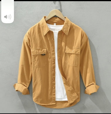 Men's shirt long sleeved pure cotton spring and autumn