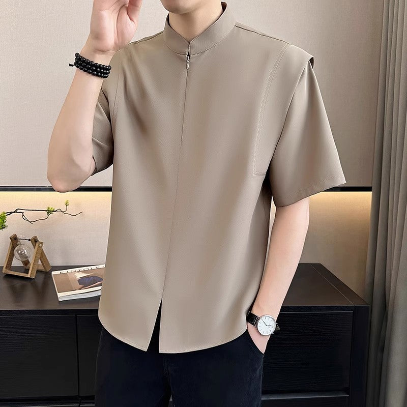 Men's summer new stock thin short sleeved fitting daily casual fashion business men's polo shirt