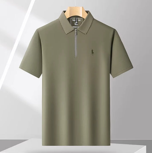 Men's summer new stock thin short sleeved fitting daily casual fashion business men's polo shirt