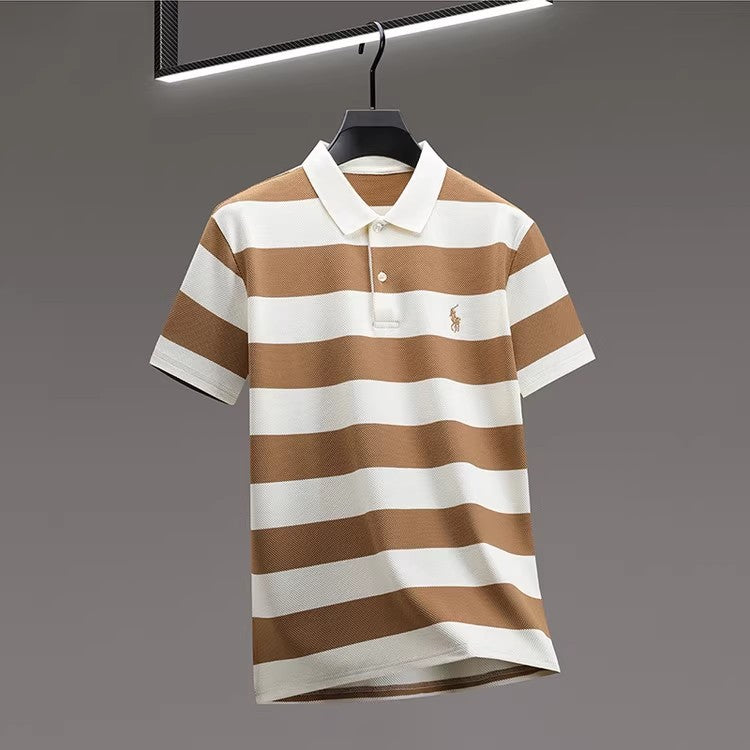 Men's summer new stock thin short sleeved fitting daily casual fashion business men's polo shirt,