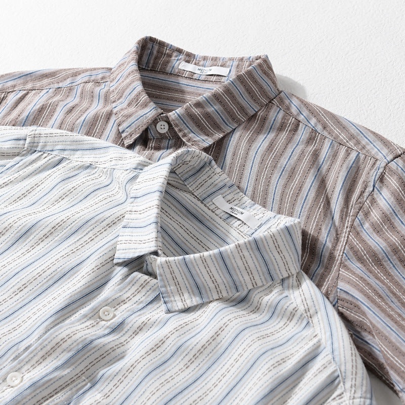 Summer new short-sleeved shirt male ins trend port taste Harajuku bf students handsome loose cargo shir