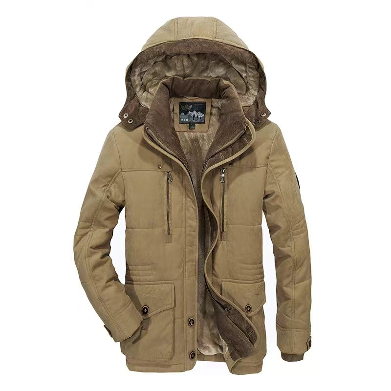 Men's coat with fleece windproof, warm and wear-resistant new style