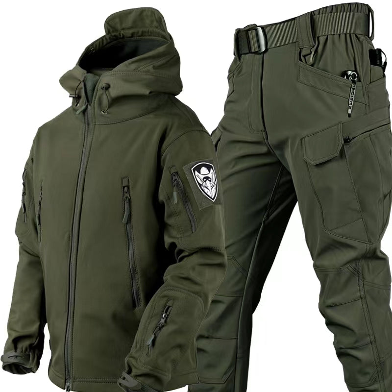 Men's suit with fleece windproof, warm and wear-resistant new style