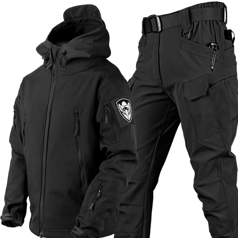 Men's suit with fleece windproof, warm and wear-resistant new style