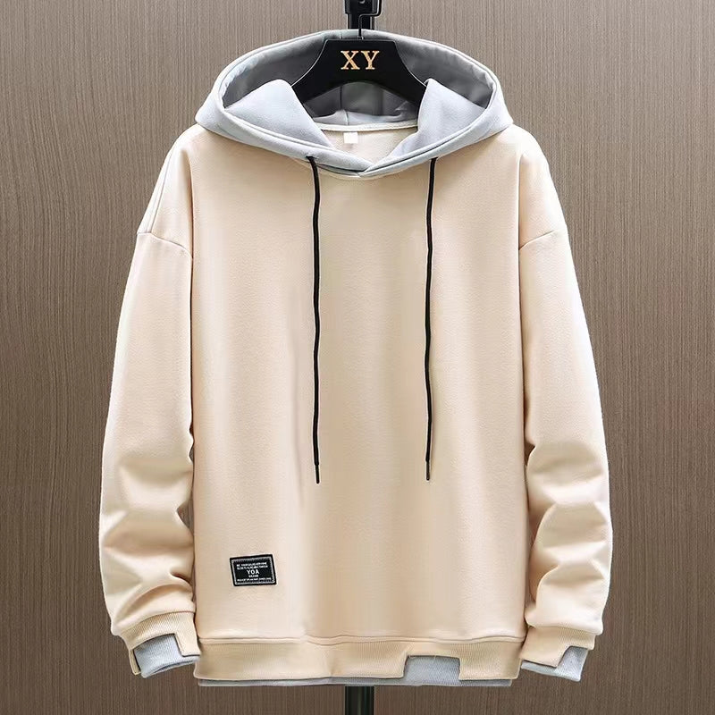 Men's hooded sweatshirt made of pure cotton, breathable for spring and autumn