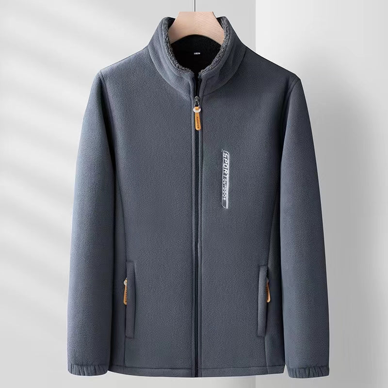 Men's new coat, fleece jacket, windproof and warm with added fleece