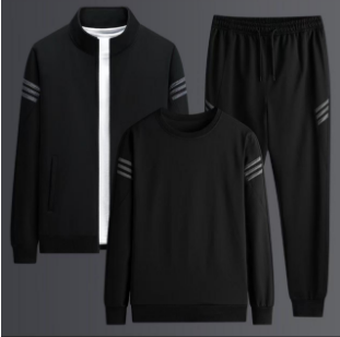 Men's casual hoodie three piece set long sleeved new style