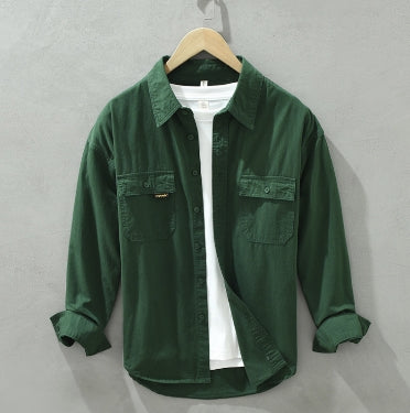 Men's shirt long sleeved pure cotton spring and autumn