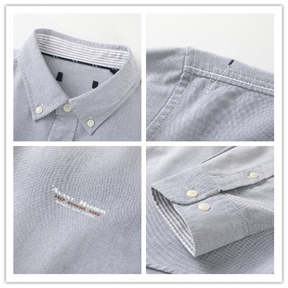 Men's Military Style New Men's Long Sleeve Slim Shirt Men's Long Sleeve Cotton Men's Shirt with Epaulets Double Pockets