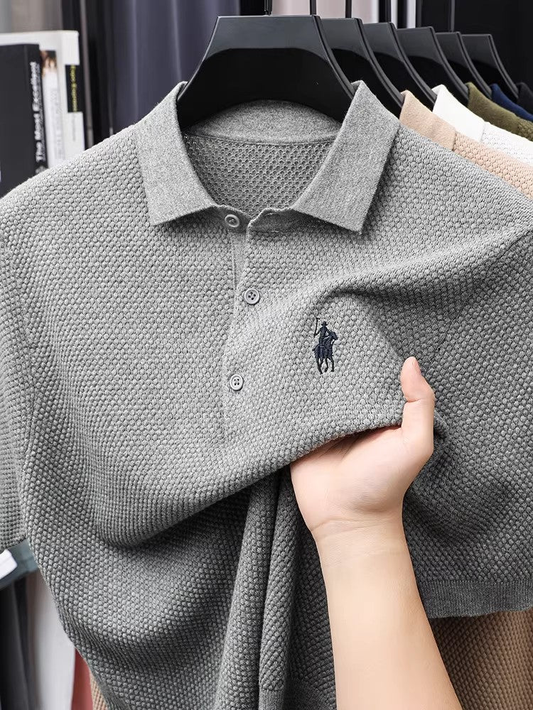 Men's new polo, sweat absorbing and breathable