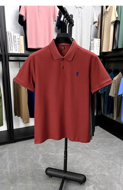 Men's summer new stock thin short sleeved fitting daily casual fashion business men's polo shirt