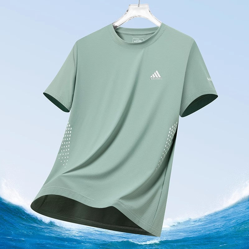 Short sleeved T-shirt, men's trendy pure cotton round neck clothing, student loose fitting Hong Kong style printed T-shirt, new summer