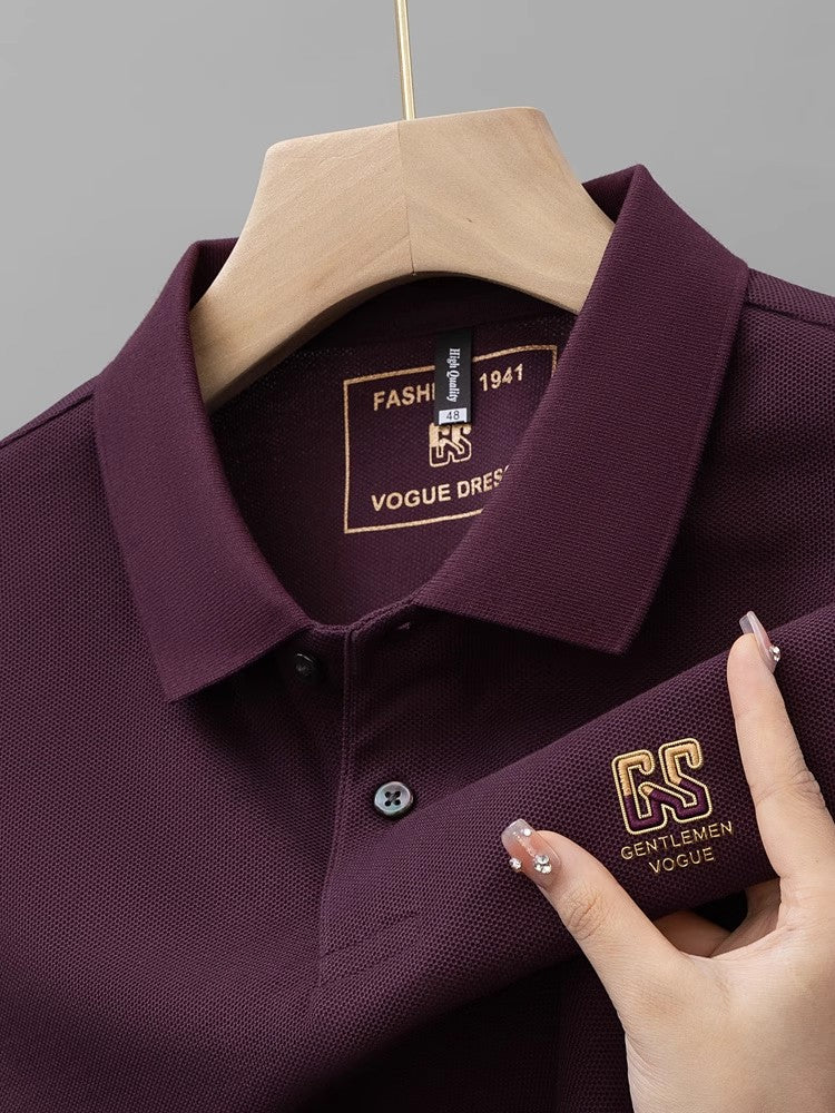 Men's summer new stock thin short sleeved fitting daily casual fashion business men's polo shirt