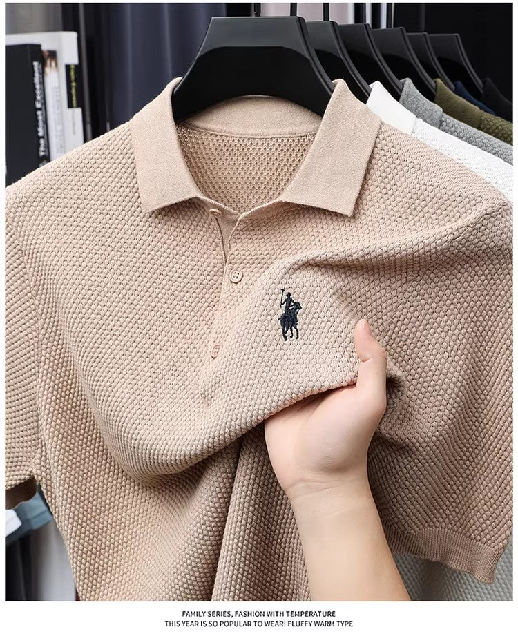 Men's new polo, sweat absorbing and breathable