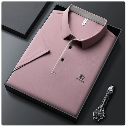 Men's summer new stock thin short sleeved fitting daily casual fashion business men's polo shirt