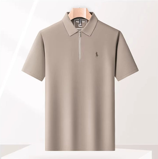 Men's summer new stock thin short sleeved fitting daily casual fashion business men's polo shirt