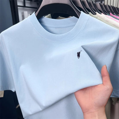 Short sleeved T-shirt, men's trendy pure cotton round neck clothing, student loose fitting Hong Kong style printed T-shirt, new summer