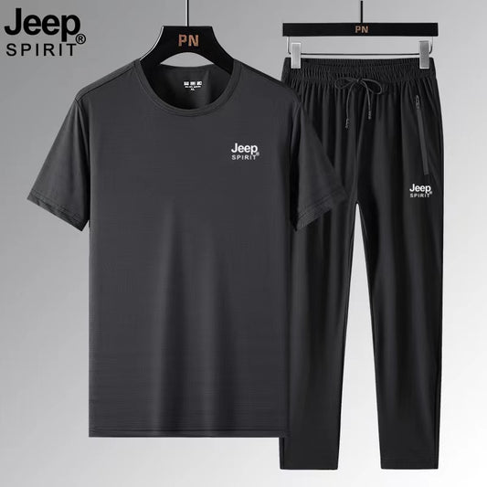 Men's summer fast dry leisure fitness suit