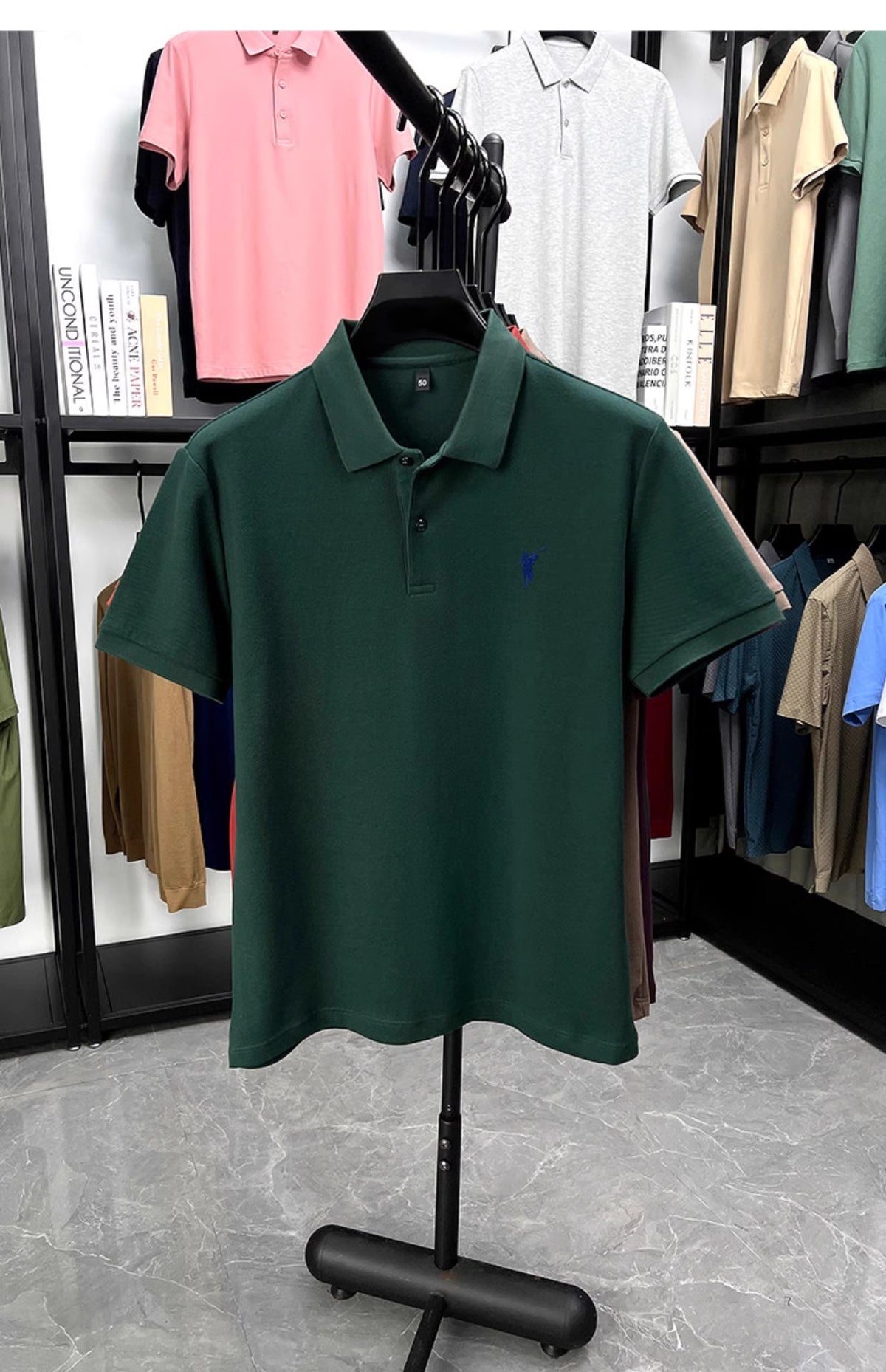 Men's summer new stock thin short sleeved fitting daily casual fashion business men's polo shirt