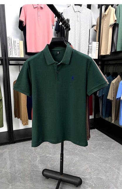 Men's summer new stock thin short sleeved fitting daily casual fashion business men's polo shirt