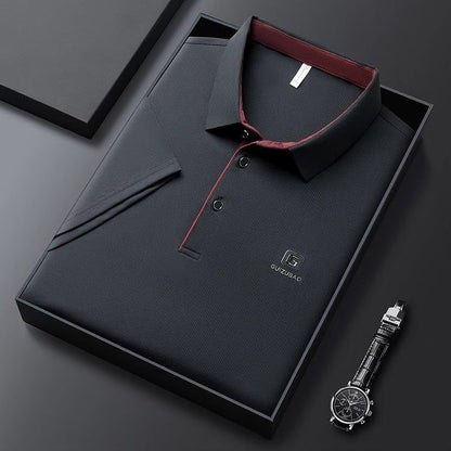 Men's summer new stock thin short sleeved fitting daily casual fashion business men's polo shirt