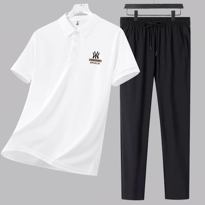 Men's summer set, loose casual three -piece set