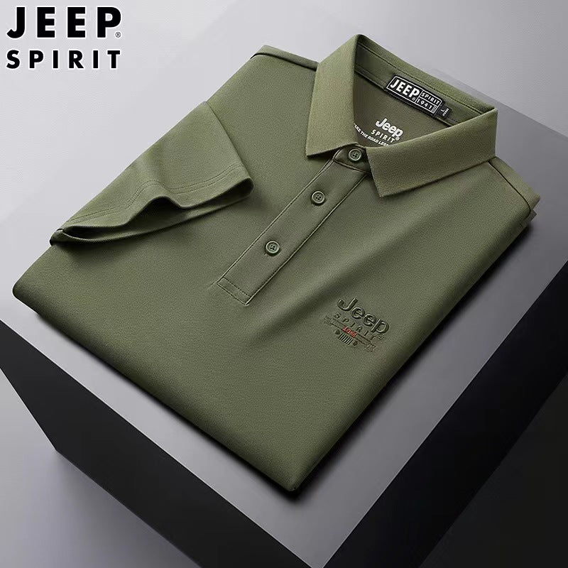 Men's short-sleeved t-shirt summer lapel pocket color block half-sleeved t-shirt tops trend