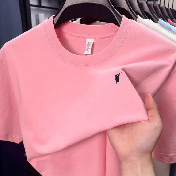 Short sleeved T-shirt, men's trendy pure cotton round neck clothing, student loose fitting Hong Kong style printed T-shirt, new summer