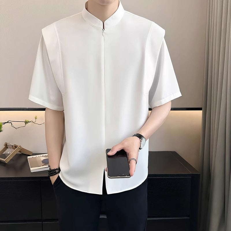 Men's summer new stock thin short sleeved fitting daily casual fashion business men's polo shirt
