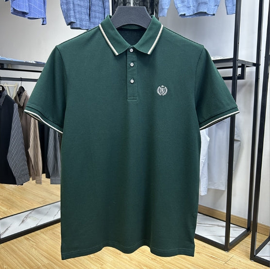 Men's summer new stock thin short sleeved fitting daily casual fashion business men's polo shirt