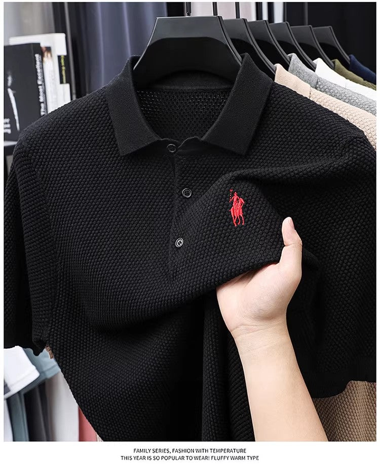 Men's new polo, sweat absorbing and breathable