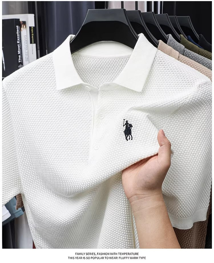 Men's new polo, sweat absorbing and breathable