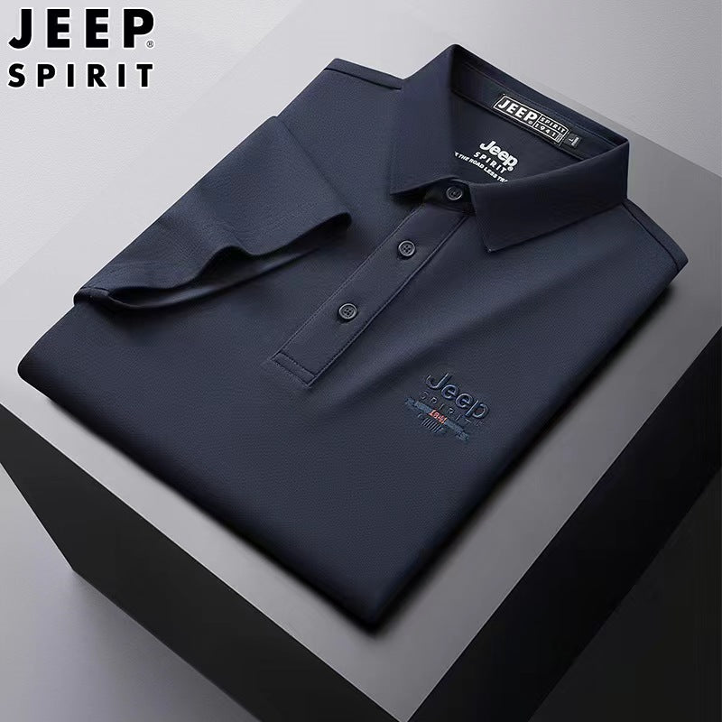 Men's short-sleeved t-shirt summer lapel pocket color block half-sleeved t-shirt tops trend