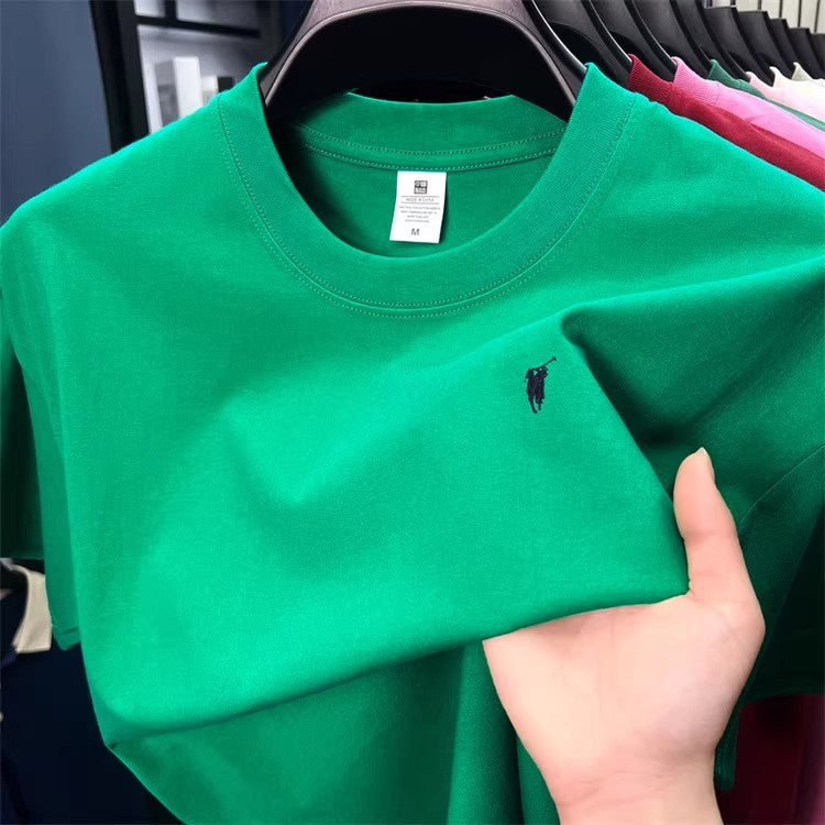 Short sleeved T-shirt, men's trendy pure cotton round neck clothing, student loose fitting Hong Kong style printed T-shirt, new summer
