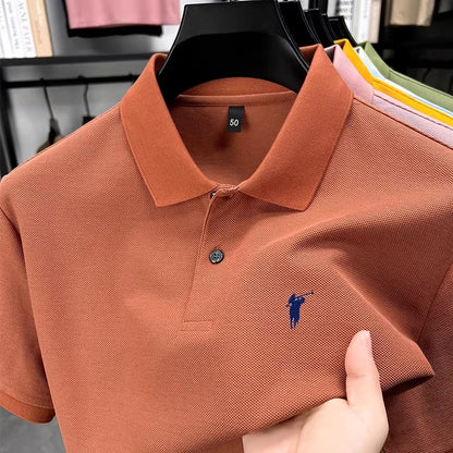 Men's summer new stock thin short sleeved fitting daily casual fashion business men's polo shirt