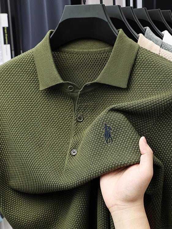 Men's new polo, sweat absorbing and breathable